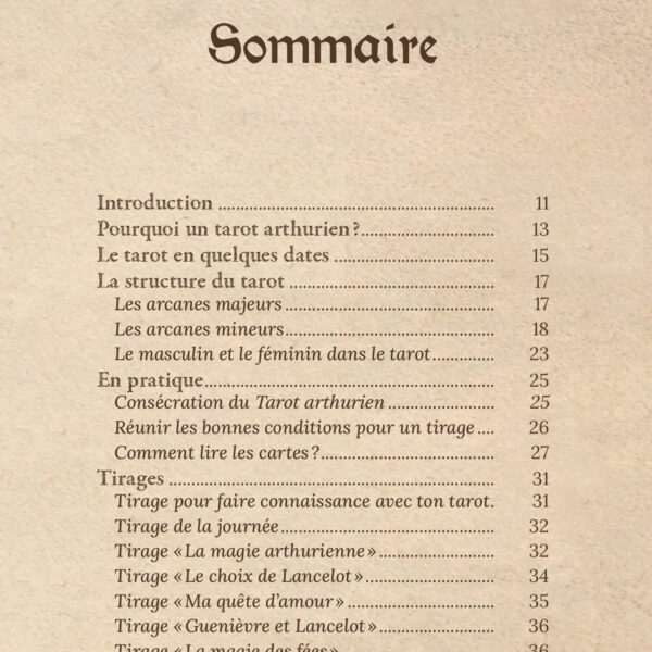 Le tarot arthurien