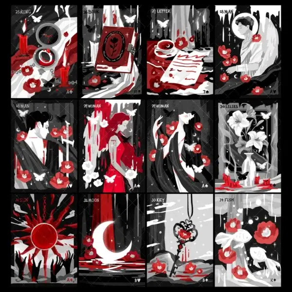 Blood Nightmare Lenormand – Crimson & Dark Editions